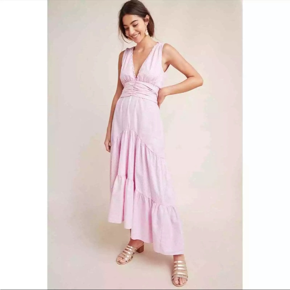 ISO NWT MISA Los Angeles Anthropologie Kensie Tiered Maxi Dress XS